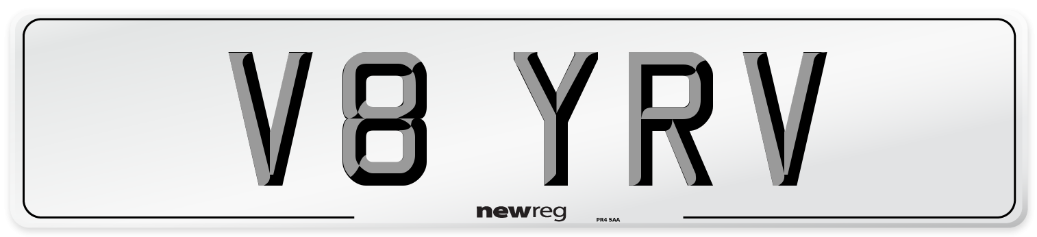 V8 YRV Number Plate from New Reg